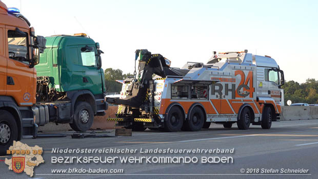20180918 Verkehrsunfall auf der A2 beim Knoten Guntramsdorf  Foto: © Stefan Schneider 