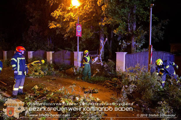 20180924 Sturmtief "Fabiene" sorgte für einige Feuerwehreinsätze im Bezirk Baden  Foto: © Stefan Schneider