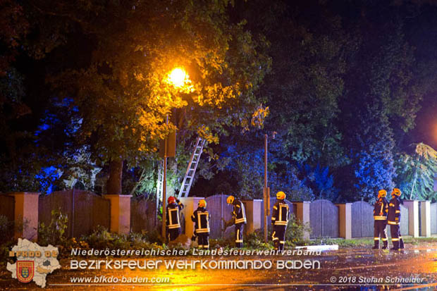 20180924 Sturmtief "Fabiene" sorgte für einige Feuerwehreinsätze im Bezirk Baden  Foto: © Stefan Schneider