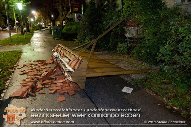 20180924 Sturmtief "Fabiene" sorgte für einige Feuerwehreinsätze im Bezirk Baden  Foto: © Stefan Schneider