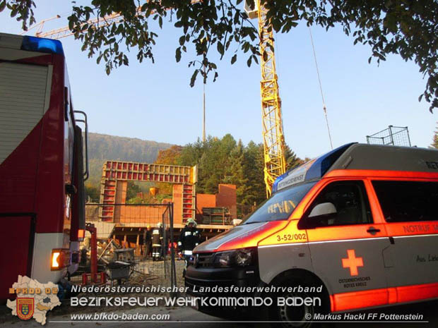 20181010 Arbeitsunfall auf Baustelle in Fahrafeld Foto: © ASB Markus Hackl 20181010 Arbeitsunfall auf Baustelle in Fahrafeld Foto: © ASB Markus Hackl