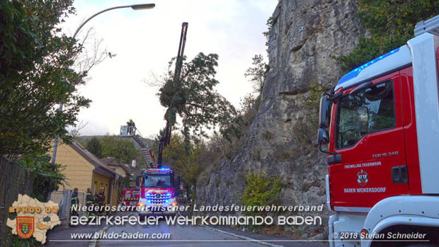 20181024 Sturmtief "Siglinde" über Baden Stadtteil Weikersdorf  Foto: © Stefan Schneider FF Baden-Stadt