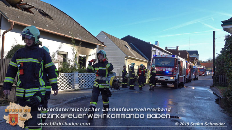 20181031 Wohnhausbrand in Enzesfeld  Foto: © Stefan Schneider BFK Baden