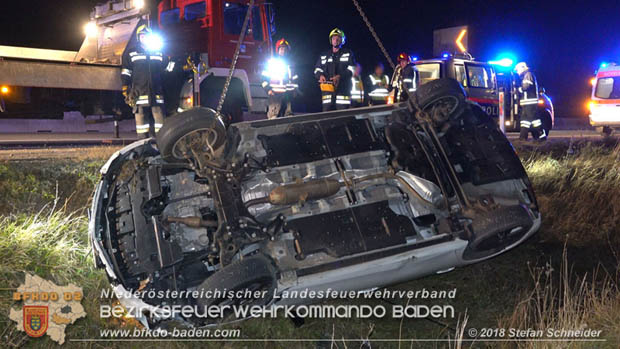 20181117 Verkehrsunfall A2 RFB Wien Höhe Bad Vöslau  Foto: © Stefan Schneider