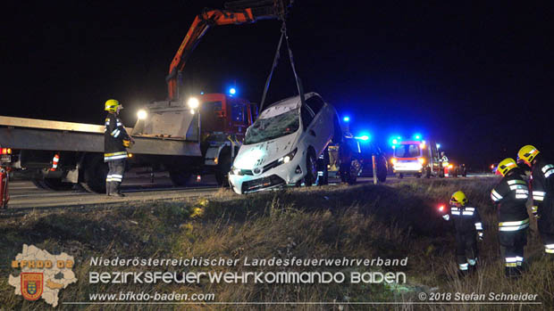 20181117 Verkehrsunfall A2 RFB Wien Höhe Bad Vöslau  Foto: © Stefan Schneider