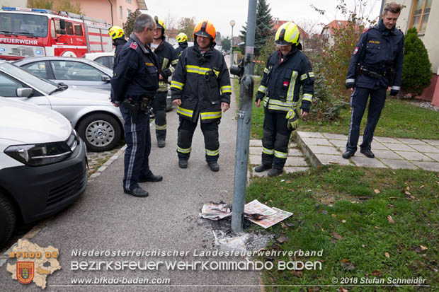 20181117 3-fache Brandstiftung in Tribuswinkler Wohnsiedlung  Foto: © Stefan Schneider