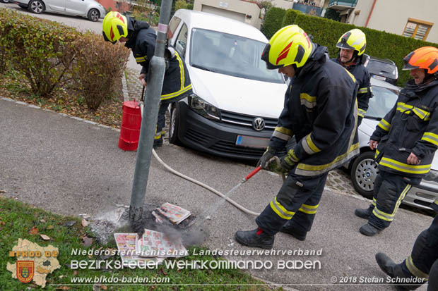 20181117 3-fache Brandstiftung in Tribuswinkler Wohnsiedlung  Foto: © Stefan Schneider