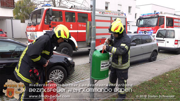 20181117 3-fache Brandstiftung in Tribuswinkler Wohnsiedlung  Foto: © Stefan Schneider