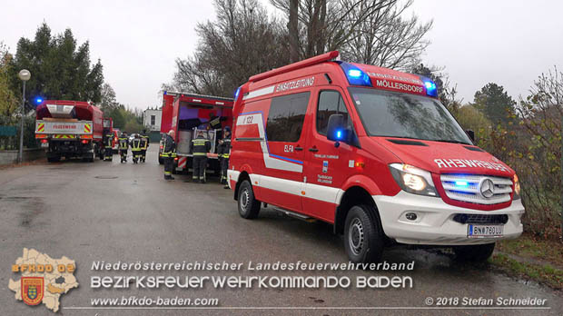 20181120 Kleiner Gewässerschaden auf Teich in der Eigenheimsiedlung Möllersdorf/Guntramsdorf Foto: © Stefan Schneider BFK BADEN 20181120 Kleiner Gewässerschaden auf Teich in der Eigenheimsiedlung Möllersdorf/Guntramsdorf Foto: © Stefan Schneider BFK BADEN