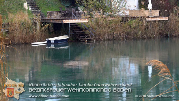 20181120 Kleiner Gewässerschaden auf Teich in der Eigenheimsiedlung Möllersdorf/Guntramsdorf  Foto: © Stefan Schneider BFK BADEN