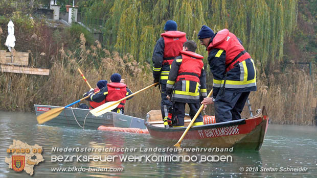 20181120 Kleiner Gewässerschaden auf Teich in der Eigenheimsiedlung Möllersdorf/Guntramsdorf  Foto: © Stefan Schneider BFK BADEN