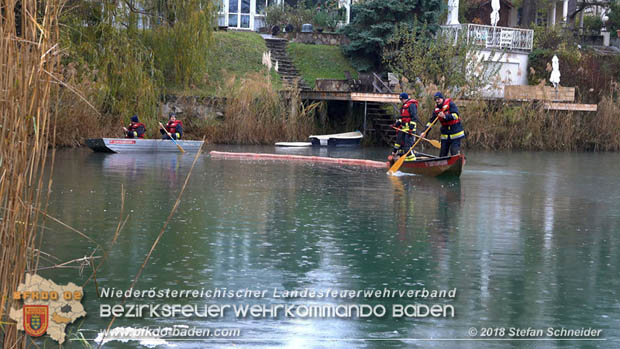 20181120 Kleiner Gewässerschaden auf Teich in der Eigenheimsiedlung Möllersdorf/Guntramsdorf Foto: © Stefan Schneider BFK BADEN 20181120 Kleiner Gewässerschaden auf Teich in der Eigenheimsiedlung Möllersdorf/Guntramsdorf Foto: © Stefan Schneider BFK BADEN