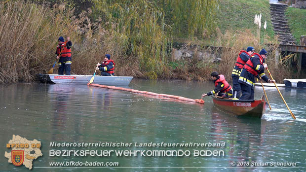 20181120 Kleiner Gewässerschaden auf Teich in der Eigenheimsiedlung Möllersdorf/Guntramsdorf Foto: © Stefan Schneider BFK BADEN 20181120 Kleiner Gewässerschaden auf Teich in der Eigenheimsiedlung Möllersdorf/Guntramsdorf Foto: © Stefan Schneider BFK BADEN
