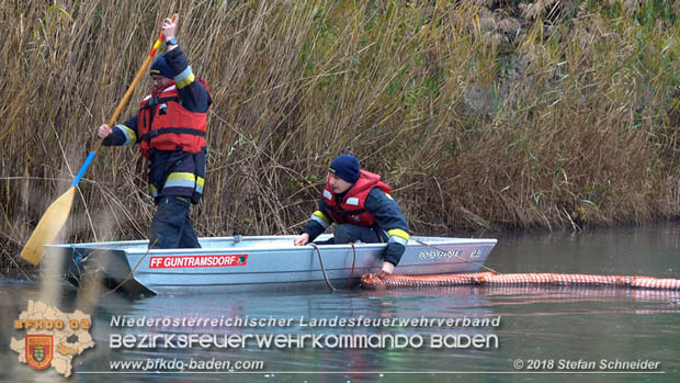 20181120 Kleiner Gewässerschaden auf Teich in der Eigenheimsiedlung Möllersdorf/Guntramsdorf Foto: © Stefan Schneider BFK BADEN 20181120 Kleiner Gewässerschaden auf Teich in der Eigenheimsiedlung Möllersdorf/Guntramsdorf Foto: © Stefan Schneider BFK BADEN