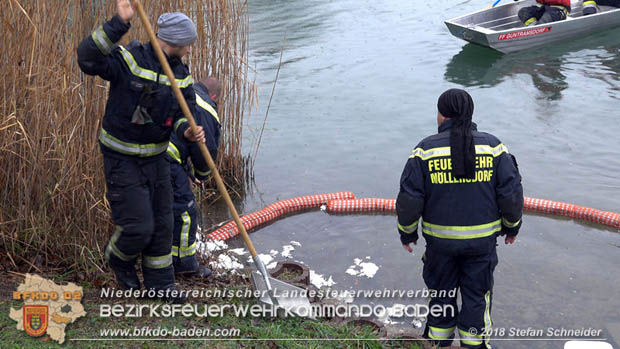 20181120 Kleiner Gewässerschaden auf Teich in der Eigenheimsiedlung Möllersdorf/Guntramsdorf Foto: © Stefan Schneider BFK BADEN 20181120 Kleiner Gewässerschaden auf Teich in der Eigenheimsiedlung Möllersdorf/Guntramsdorf Foto: © Stefan Schneider BFK BADEN