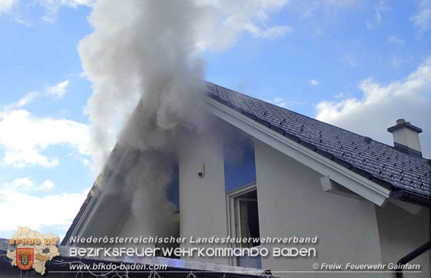 20181212 Zimmerbrand im Einfamilienhaus in Gainfarn  Foto: © Freiwillige Feuerwehr Gainfarn