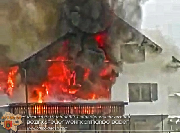 20181217 Wohnhausbrand in Lindabrunn-Enzesfeld forderte 8 Freiwillige Feuerwehren  Foto: © BFKDO BADEN / ZVG