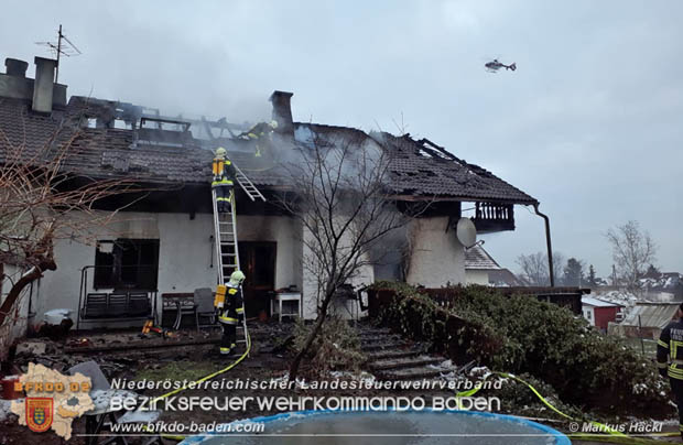 20181217 Wohnhausbrand in Lindabrunn-Enzesfeld forderte 8 Freiwillige Feuerwehren  Foto: © ASB oeA Markus Hackl