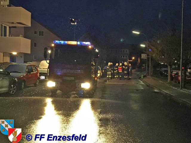 20190106 Verkehrsunfall im Ortsgebiet von Enzesfeld  Foto: © FF Enzesfeld