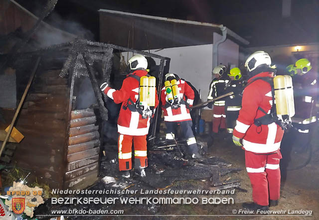 2019ß110 Brand einer Gartenhütte in Pottendorf Foto: © FF Landegg 2019ß110 Brand einer Gartenhütte in Pottendorf Foto: © FF Landegg