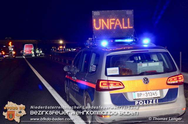 20190128 Verkehrsunfall auf der A3 zwischen Ebreichsdorf und Trumau  Foto: © Thomas Lenger Monatsrevue.at