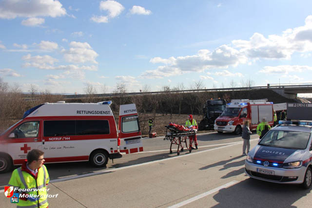 20190129 VU A2 RFB Wien Hoehe Abfahrt Raststation Guntramsdorf  Foto: © FF Moellersdorf
