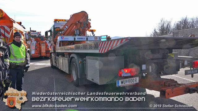 20190223 Verkehrsunfall auf der A21 zwischen Hochstraß und Alland im Gemeindegebiet Klausen-Leopoldsdorf  Foto: © Stefan Schneider