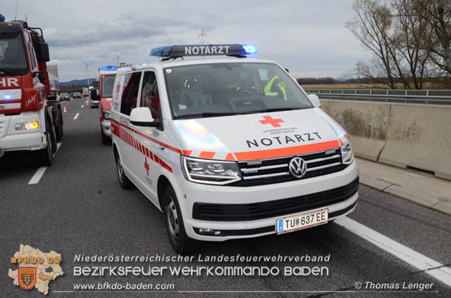 20190313 Verkehrsunfall auf der A3 zwischen Ebreichsdorf und Pottendorf  Foto: © Thomas Lenger