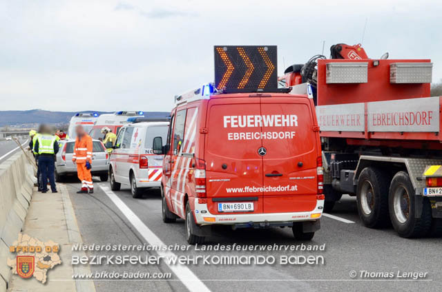 20190313 Verkehrsunfall auf der A3 zwischen Ebreichsdorf und Pottendorf  Foto: © Thomas Lenger