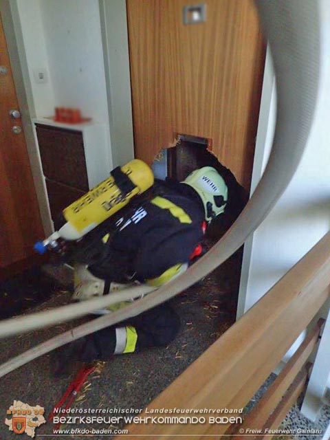 20190401 Brand in einer Gainfarner Wohnhausanlage  Foto: © Freiwillige Feuerwehr Gainfarn