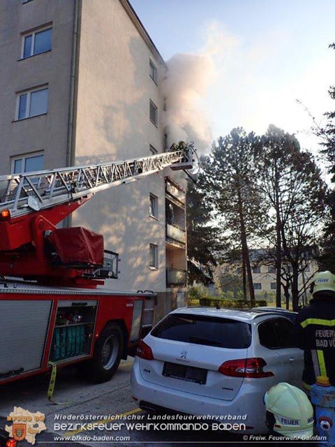 20190401 Brand in einer Gainfarner Wohnhausanlage  Foto: © Freiwillige Feuerwehr Gainfarn