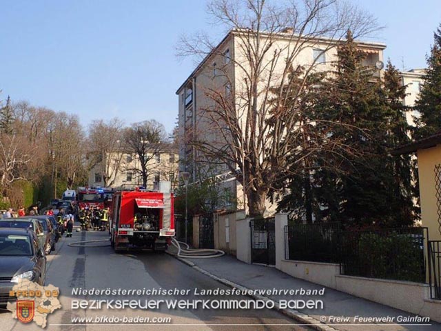 20190401 Brand in einer Gainfarner Wohnhausanlage  Foto: © Freiwillige Feuerwehr Gainfarn
