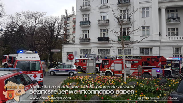 20190405 Kellerbrand in Badener Mehrparteienwohnhaus im Ortsteil Weikersdorf  Foto: © Stefan Schneider