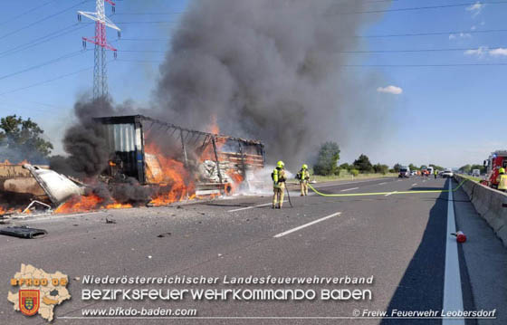 20190524 Schwerer LKW Unfall auf der A2 zwischen Wöllersdorf u. Leobersdorf  Foto: ©  FF Leobersdorf