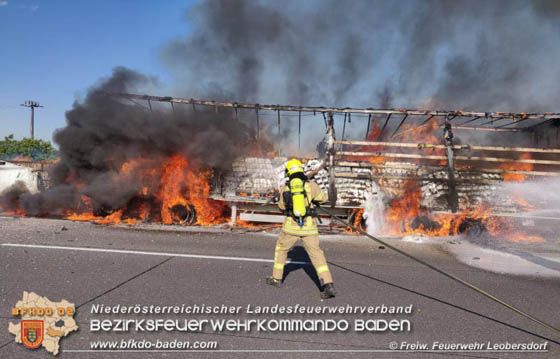 20190524 Schwerer LKW Unfall auf der A2 zwischen Wöllersdorf u. Leobersdorf  Foto: ©  FF Leobersdorf