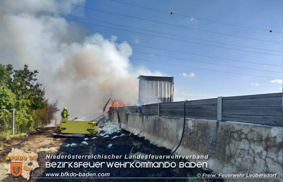 20190524 Schwerer LKW Unfall auf der A2 zwischen Wöllersdorf u. Leobersdorf  Foto: ©  FF Leobersdorf