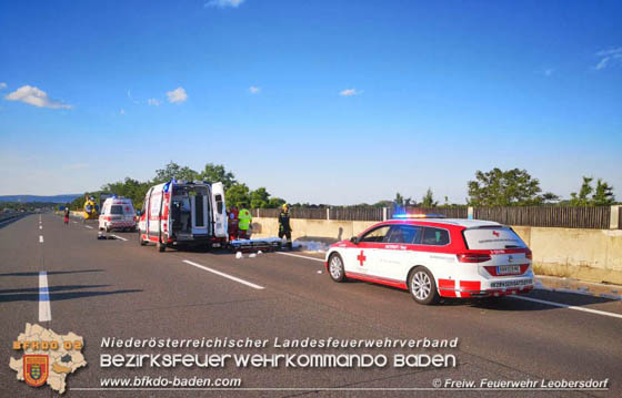 20190524 Schwerer LKW Unfall auf der A2 zwischen Wöllersdorf u. Leobersdorf  Foto: ©  FF Leobersdorf