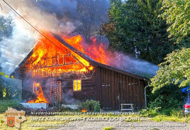 20190630 Vollbrand eines Nebengeäudes in Klausen-Leopoldsorf in Waldnähe  Foto: © Freiwillige Feuerwehr Klausen Leopoldsdorf