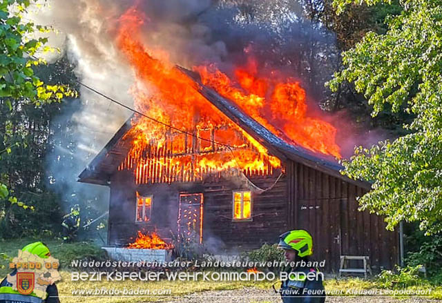 20190630 Vollbrand eines Nebengeäudes in Klausen-Leopoldsorf in Waldnähe  Foto: © Freiwillige Feuerwehr Klausen Leopoldsdorf