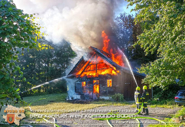 20190630 Vollbrand eines Nebengeäudes in Klausen-Leopoldsorf in Waldnähe  Foto: © Freiwillige Feuerwehr Klausen Leopoldsdorf