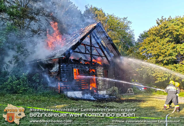 20190630 Vollbrand eines Nebengeäudes in Klausen-Leopoldsorf in Waldnähe  Foto: © Freiwillige Feuerwehr Klausen Leopoldsdorf