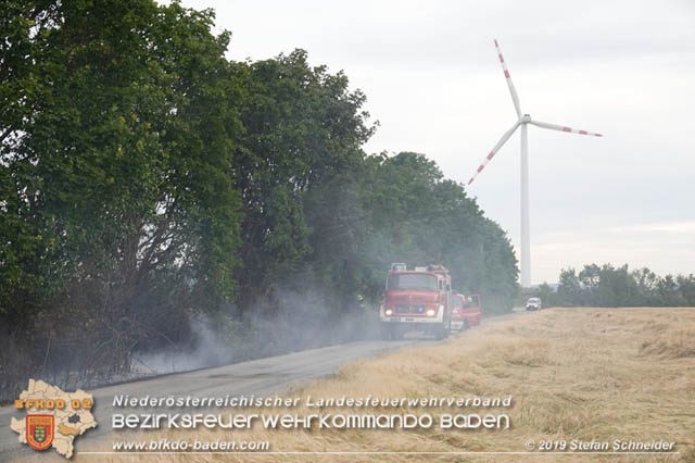 20190705 Feuerwehren aus dem Bezirk Baden unterstützen bei 35 Hektar Getreidefeld in Flammen  Foto: © Stefan Schneider BFK Baden