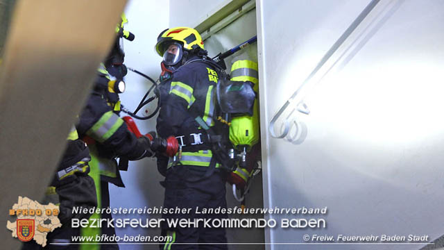 20190706 Küchenbrand in Badener Mehrparteien-Wohnhausanlage rasch gelöscht  Foto: © Stefan Schneider FF Baden-Stadt