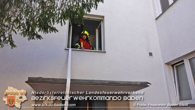 20190706 Küchenbrand in Badener Mehrparteien-Wohnhausanlage rasch gelöscht  Foto: © Stefan Schneider FF Baden-Stadt