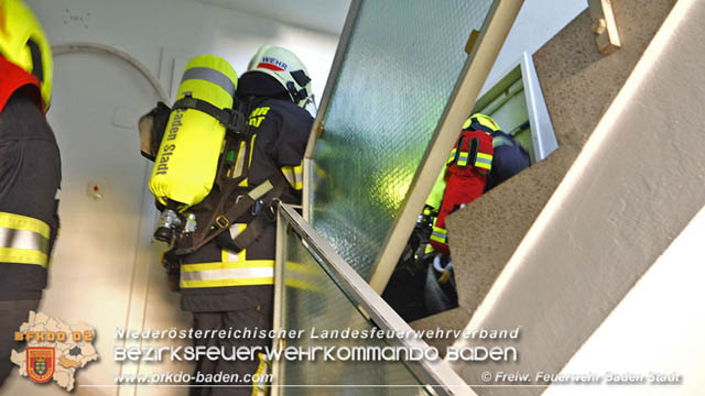20190706 Küchenbrand in Badener Mehrparteien-Wohnhausanlage rasch gelöscht  Foto: © Stefan Schneider FF Baden-Stadt