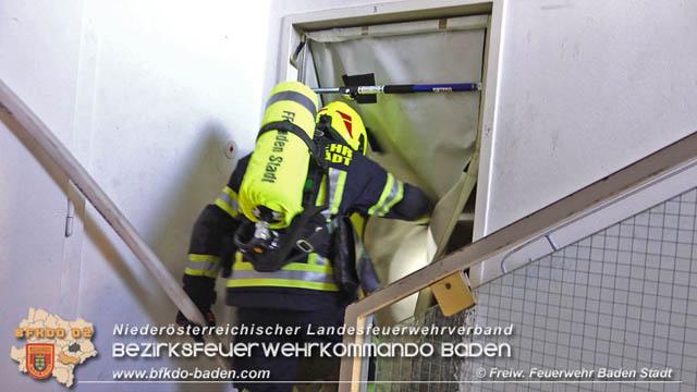 20190706 Küchenbrand in Badener Mehrparteien-Wohnhausanlage rasch gelöscht  Foto: © Stefan Schneider FF Baden-Stadt