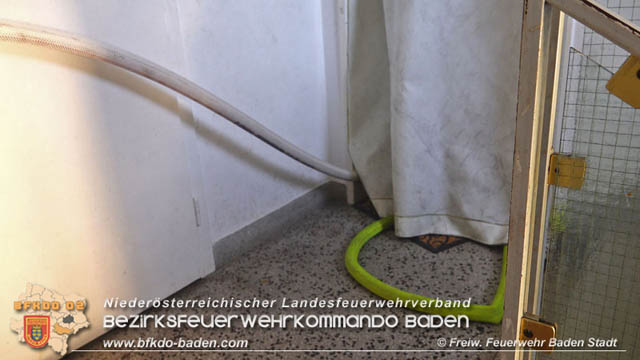 20190706 Küchenbrand in Badener Mehrparteien-Wohnhausanlage rasch gelöscht  Foto: © Stefan Schneider FF Baden-Stadt