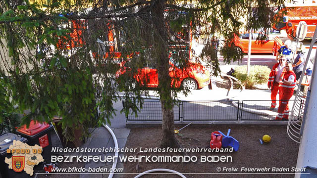 20190706 Küchenbrand in Badener Mehrparteien-Wohnhausanlage rasch gelöscht  Foto: © Stefan Schneider FF Baden-Stadt