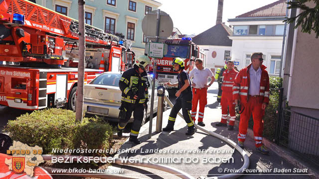 20190706 Küchenbrand in Badener Mehrparteien-Wohnhausanlage rasch gelöscht  Foto: © Stefan Schneider FF Baden-Stadt
