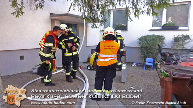 20190706 Küchenbrand in Badener Mehrparteien-Wohnhausanlage rasch gelöscht  Foto: © Stefan Schneider FF Baden-Stadt